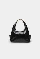 Mini-Schultertasche mit Metallgriff Schwarz OS