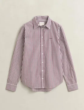 Camisa de mujer de manga larga con rayas y logo - Gant - FashionsVida