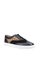 Women's 'Tammy' Leather Lace Trainers in Black Size: 4 - Black - Size: 4