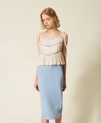 Robe midi MYFO avec dentelle et plis