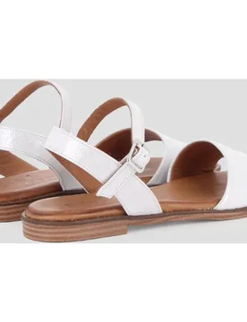 Sandalias de pala de mujer de piel con pulsera con cierre hebilla - Blogger - FashionsVida