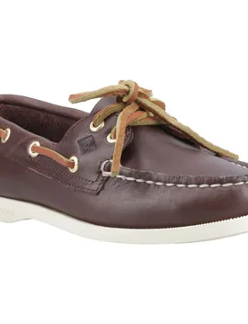 Authentic 2 Eye Leather Womens Brown Standard Boat Shoes - Size Uk 7.5 - Sperry - FashionsVida