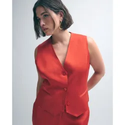 Blusa chaleco de mujer satinado