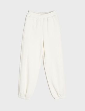 Pantaloni jogger in felpa - panna