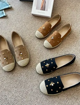 Retro Women's Shoes Exquisite Metal Decoration Loafers for Woman Handmade Leather Casual Shoes Designer Shoes Zapatos De Mujer - Aliexpress - FashionsVida