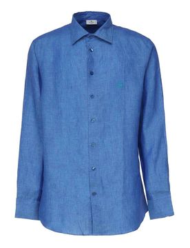 Etro Camicia In Lino Con Logo