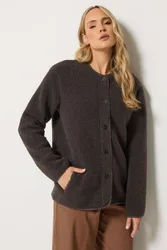 Women's Tall Sherpa Jacket in Brown Size: 10 - Brown - Size: 10