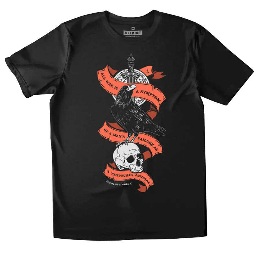 John Steinbeck Organic T-Shirt - Black - All Riot - FashionsVida