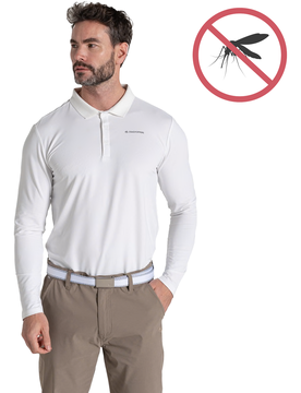 Polo NosiLife Bramshaw, langarm, weiss l
