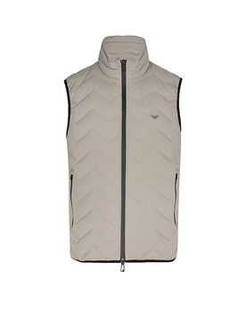 Chaleco acolchado de plumón beige 54