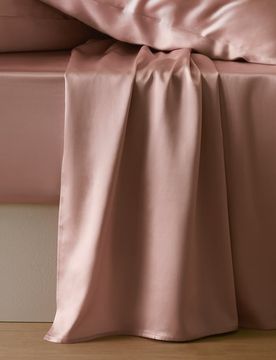 Lenzuola Di Seta Rosa Senza Cucitura, Tocco Morbido 100% Seta Naturale Buona Qualità, Lavabile In Lavatrice 240x290cm