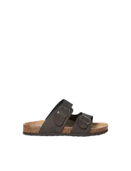 Faux Suede Two Strap Sandals Brown male