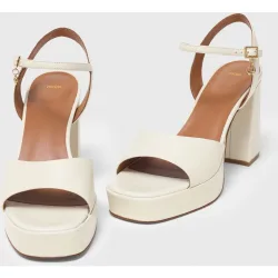 Sandalias de mujer de piel de plataforma
