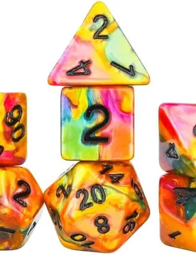 Polyhedral - 7 Die Set: Rainbow Gold - Sirius Dice - FashionsVida