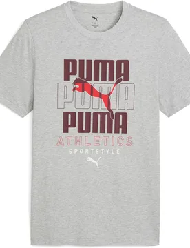 Graphic stacked grap camiseta manga corta hombre Gris (XL) - Puma - FashionsVida