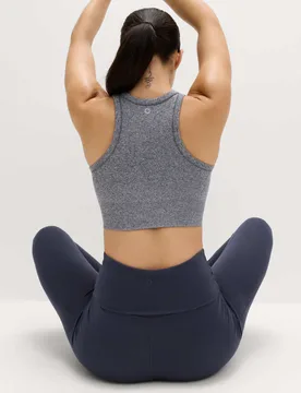 Round Neck Seamless Fitted Crop Top Nightshade female - Goodmove - FashionsVida