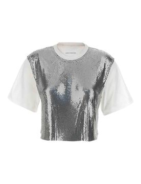 Rabanne T-shirt in rete metallica