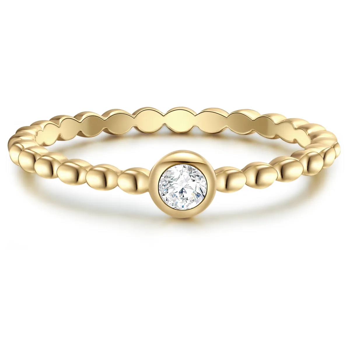 Womens Sterling Silver Ring - Gold - Size K - Glanzstücke München - FashionsVida