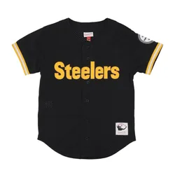 Casacca Bottoni Uomo Nfl On the Clock Mesh Button Front Pitste Black