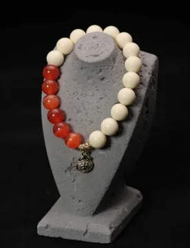 MM pressed ivory beads paired with a "Fu" character pendant, single-loop bracelet, original simple design for wearing and - Aliexpress - FashionsVida