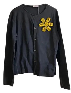 Moschino Cheap & Chic Black Wool Blend Cardigan - Moschino Cheap and Chic - FashionsVida