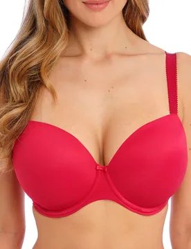 Womens Smoothease T-Shirt Bra - Red Polyamide - Size 38dd - Fantasie - FashionsVida