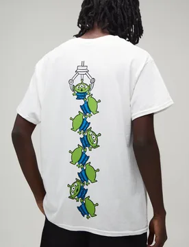 Men's Oversized Pixar Toy Story Aliens License Print T-Shirt White Size Small White S - boohooMAN - FashionsVida