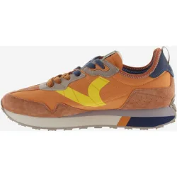 Deportivas hombre de nylon con piezas de color y de serraje al tono