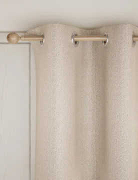 Herringbone Eyelet Curtains Natural - M&S - FashionsVida