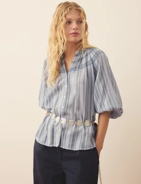 Blusa básica rayas smooking de mujer - Southern Cotton - FashionsVida