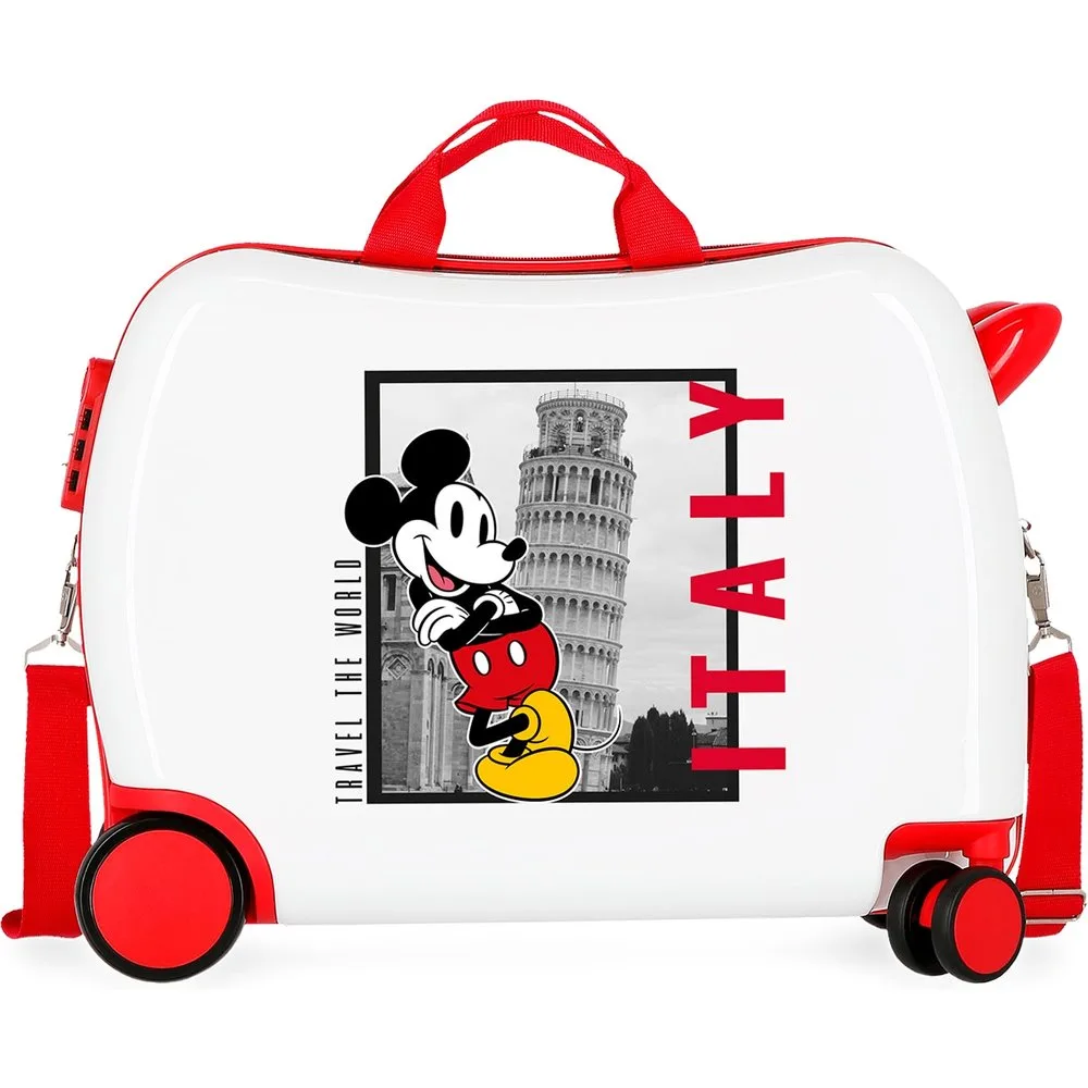 Maleta infantil 2 ruedas multidireccionales Mickey Italy rígida con capacidad de 34L - Disney - FashionsVida