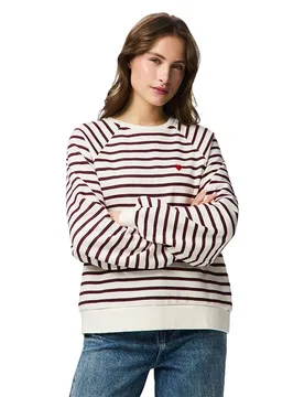 Felpa Greta Emb Ub Cloud Dancer / Tawny Port / Heart Emb L