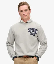 Superdry Herren Vintage Athletic Rundhals-sweatshirt Grau - Größe: XL