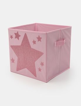 Scatola portaoggetti pieghevole con motivo stelle - rosa