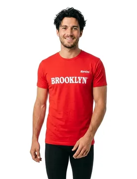Maglietta A Maniche Corte Brooklyn Red - Santini - FashionsVida