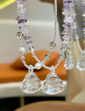 Natural Necklace Buddha Clear Transparent Clavicle Chain Peaceful Fashionable Women's Pendant White Crystal Neck - Aliexpress - FashionsVida