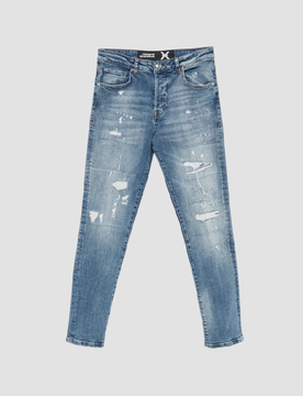 Jeans skinny fit uomo denim medio