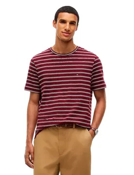 T-shirt à Manches Courtes Mw0mw40923 Burgundy / Ecru 2XL