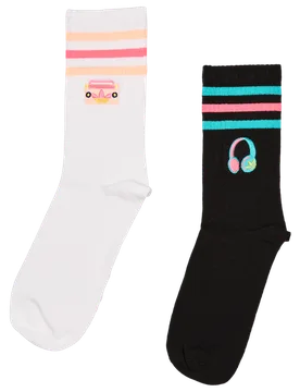 Crew 2 Pack Unisex Socks - Pink - Size - Pink - Size: 4.5-5.5 - Adidas - FashionsVida