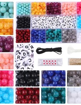 Jewelry Making Kit Acrylic Beads Alphabet Letter Heart Beads Gold CCB Beads Elastic String Box for DIY Earring Necklace Bracelet - Aliexpress - FashionsVida