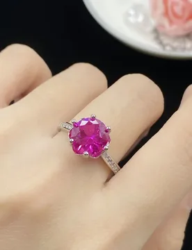 Carat Red Corundum Fluorescent Light Color-Changing Elegant Open Ring for Women Inlaid Versatile Daily Niche Simple - Aliexpress - FashionsVida