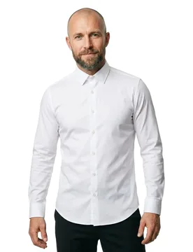 Hugo Camicia A Maniche Lunghe Kenno Open White 38 - Hugo Boss - FashionsVida