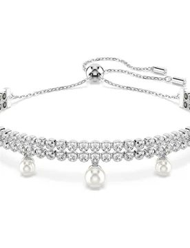 Braccialetto Ariana Grande x , Crystal Pearl, Taglio Round, Bianco, Placcato rodio OS - Swarovski - FashionsVida