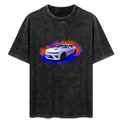 White camaro infront of colour explosion T-Shirt Ultra Soft Breathable Tee Top