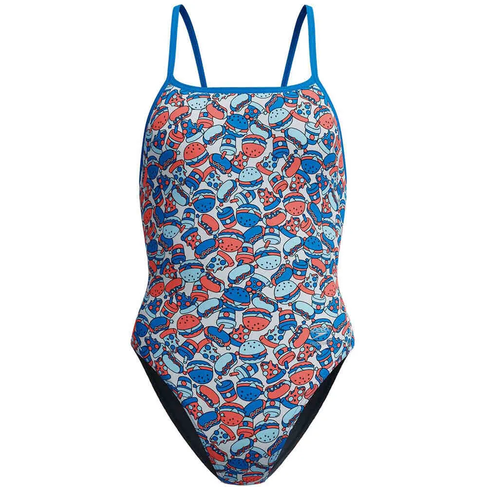Fl printed web back bañador natación mujer Azul (32) - Speedo - FashionsVida