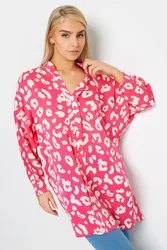 Leopard Print Blouse - Pink - Size: 10-14
