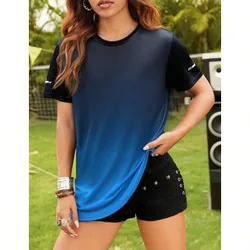 Camiseta de mujer de manga corta, camiseta deportiva ligera y transpirable, de verano