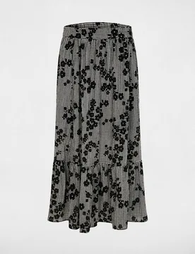 Falda larga de capas estampada con bordados - Morgan - FashionsVida