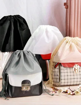 Piezas Bolsa antipolvo para bolso, Bolsa de almacenamiento portátil de tela no tejida con cordón para cubrir carteras y con ventana visible. Organiz - Shein - FashionsVida