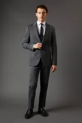Men's Mid Grey Slim Fit Essential Suit Trousers Size: 38R - Mid Grey - Size: 38R